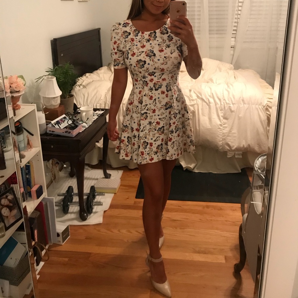 white floral dress